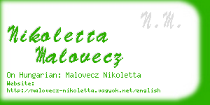 nikoletta malovecz business card